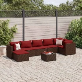 Set sofás de jardín 8 piezas y cojines ratán sintético marrón by , Garden sets - Ref: Foro24-3308237, Price: 561,22 €, Discou...