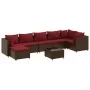 Set sofás de jardín 8 piezas y cojines ratán sintético marrón by , Garden sets - Ref: Foro24-3308237, Price: 561,22 €, Discou...