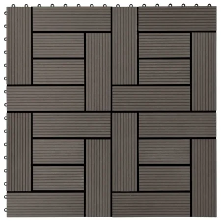 Baldosas de porche de WPC 30x30 cm 1 m² marrón oscuro 11 uds de , Suelos y moquetas - Ref: Foro24-45028, Precio: 65,42 €, Des...