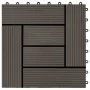 Baldosas de porche de WPC 30x30 cm 1 m² marrón oscuro 11 uds de , Suelos y moquetas - Ref: Foro24-45028, Precio: 65,42 €, Des...