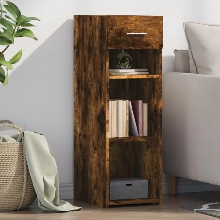 Aparador de madera de ingeniería roble ahumado 30x42,5x93 cm by , Sideboards - Ref: Foro24-846310, Price: 55,42 €, Discount: %