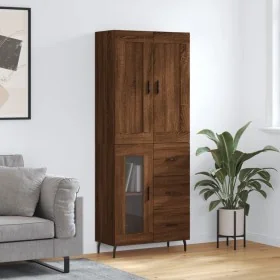 Aparador alto madera contrachapada marrón roble 69,5x34x180 cm by , Sideboards - Ref: Foro24-3199960, Price: 168,92 €, Discou...