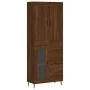 Aparador alto madera contrachapada marrón roble 69,5x34x180 cm by , Sideboards - Ref: Foro24-3199960, Price: 168,92 €, Discou...