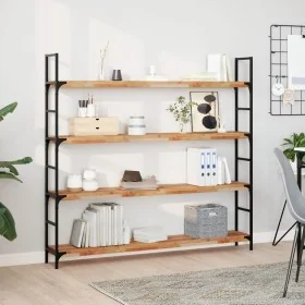 Estante flotante 2 uds madera acacia acabado aceite 120x20x4 cm by , Shelves and shelves - Ref: Foro24-3279592, Price: 100,85...