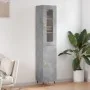 Aparador de madera contrachapada gris hormigón 34,5x34x180 cm by , Sideboards - Ref: Foro24-3199157, Price: 99,17 €, Discount: %