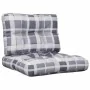 Cojines para palets 2 unidades tela a cuadros gris by , Cushions for chairs and sofas - Ref: Foro24-360659, Price: 29,54 €, D...