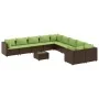 Set de sofás de jardín 11 pzas cojines ratán sintético marrón by , Garden sets - Ref: Foro24-3308358, Price: 811,43 €, Discou...