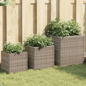 Jardineras 3 unidades ratán sintético gris von , Töpfe und Pflanzgefäße - Ref: Foro24-366397, Preis: 82,79 €, Rabatt: %