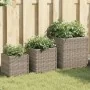 Jardineras 3 unidades ratán sintético gris by , Pots and planters - Ref: Foro24-366397, Price: 82,96 €, Discount: %