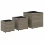 Jardineras 3 unidades ratán sintético gris by , Pots and planters - Ref: Foro24-366397, Price: 82,96 €, Discount: %