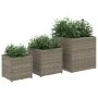 Jardineras 3 unidades ratán sintético gris by , Pots and planters - Ref: Foro24-366397, Price: 82,96 €, Discount: %