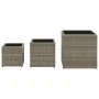 Jardineras 3 unidades ratán sintético gris by , Pots and planters - Ref: Foro24-366397, Price: 82,96 €, Discount: %