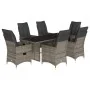 Set comedor jardín 7 pzas y cojines ratán sintético gris von , Gartensets - Ref: Foro24-3276744, Preis: 884,26 €, Rabatt: %