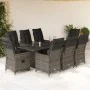 Set comedor jardín 9 pzas y cojines ratán sintético gris by , Garden sets - Ref: Foro24-3276746, Price: 1,00 €, Discount: %