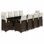 Set de mesa y sillas de jardín 11 pzs y cojines ratán PE marrón by , Garden sets - Ref: Foro24-3277298, Price: 1,00 €, Discou...