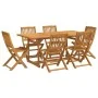 Juego comedor de jardín 7 pzas madera maciza acacia 180x90x75cm de , Conjuntos de jardín - Ref: Foro24-3321530, Precio: 499,1...