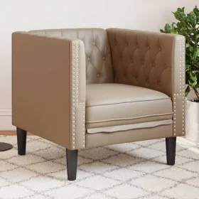 Sillón Chesterfield de cuero artificial marrón capuchino by , Sofas - Ref: Foro24-372657, Price: 160,94 €, Discount: %