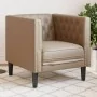 Sillón Chesterfield de cuero artificial marrón capuchino by , Sofas - Ref: Foro24-372657, Price: 160,94 €, Discount: %