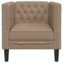 Sillón Chesterfield de cuero artificial marrón capuchino by , Sofas - Ref: Foro24-372657, Price: 160,94 €, Discount: %