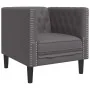 Sillón Chesterfield de cuero artificial gris by , Sofas - Ref: Foro24-372655, Price: 164,18 €, Discount: %