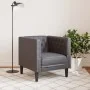 Sillón Chesterfield de cuero artificial gris by , Sofas - Ref: Foro24-372655, Price: 164,18 €, Discount: %