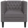 Sillón Chesterfield de cuero artificial gris by , Sofas - Ref: Foro24-372655, Price: 164,18 €, Discount: %