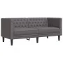 Sofá Chesterfield de 2 plazas cuero artificial gris by , Sofas - Ref: Foro24-372662, Price: 265,68 €, Discount: %