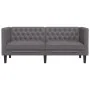Sofá Chesterfield de 2 plazas cuero artificial gris by , Sofas - Ref: Foro24-372662, Price: 265,68 €, Discount: %