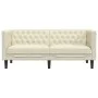 Sofá Chesterfield de 2 plazas cuero artificial blanco crema by , Sofas - Ref: Foro24-372660, Price: 276,84 €, Discount: %