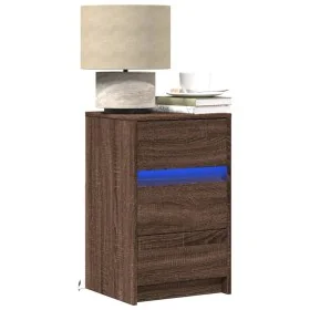 Mesita de noche con luces LED madera de ingeniería roble marrón von , Nachttische - Ref: Foro24-852018, Preis: 62,81 €, Rabat...