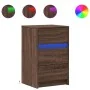 Mesita de noche con luces LED madera de ingeniería roble marrón de , Mesitas de noche - Ref: Foro24-852018, Precio: 62,81 €, ...