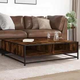 Mesa de centro de madera de ingeniería y metal roble ahumado by , Coffee table - Ref: Foro24-848776, Price: 79,84 €, Discount: %