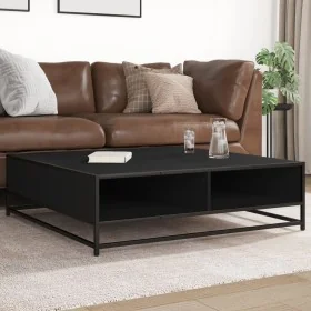 Mesa de centro madera de ingeniería y metal negro 100x100x30 cm de , Mesas de centro - Ref: Foro24-848774, Precio: 81,94 €, D...