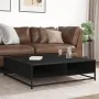 Mesa de centro madera de ingeniería y metal negro 100x100x30 cm by , Coffee table - Ref: Foro24-848774, Price: 81,94 €, Disco...