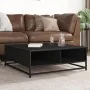 Mesa de centro madera de ingeniería y metal negro 80x80x30 cm by , Coffee table - Ref: Foro24-848769, Price: 66,90 €, Discoun...