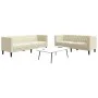 Juego de sofás Chesterfield 2 piezas cuero sintético crema by , Sofas - Ref: Foro24-3209275, Price: 556,25 €, Discount: %