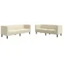 Juego de sofás Chesterfield 2 piezas cuero sintético crema by , Sofas - Ref: Foro24-3209275, Price: 556,25 €, Discount: %