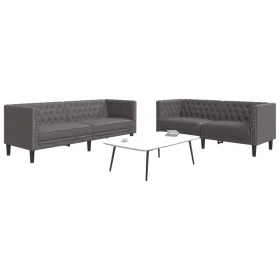 Juego de sofás Chesterfield 2 piezas cuero sintético gris von , Sofas - Ref: Foro24-3209277, Preis: 545,27 €, Rabatt: %