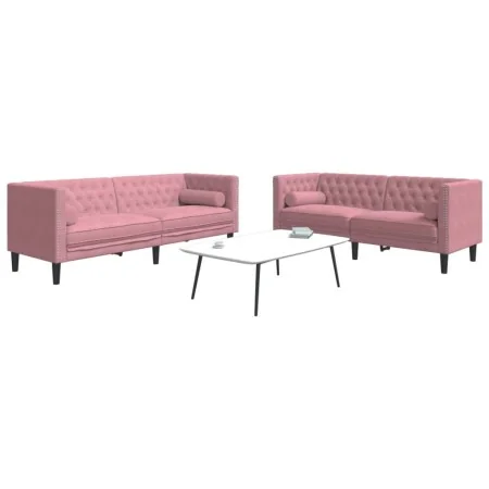 Set de sofás Chesterfield con cojines 2 piezas terciopelo rosa by , Sofas - Ref: Foro24-3209294, Price: 630,64 €, Discount: %