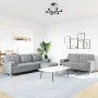 Juego de sofás 3 pzas con reposapiés y cojines tela gris claro von , Sofas - Ref: Foro24-3278343, Preis: 547,36 €, Rabatt: %