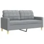 Juego de sofás 3 pzas con reposapiés y cojines tela gris claro von , Sofas - Ref: Foro24-3278343, Preis: 547,36 €, Rabatt: %