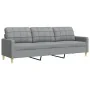 Juego de sofás 3 pzas con reposapiés y cojines tela gris claro von , Sofas - Ref: Foro24-3278343, Preis: 547,36 €, Rabatt: %