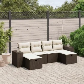 Set sofás de jardín 6 piezas y cojines ratán sintético marrón von , Gartensets - Ref: Foro24-3264479, Preis: 384,77 €, Rabatt: %