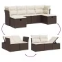 Set sofás de jardín 6 piezas y cojines ratán sintético marrón von , Gartensets - Ref: Foro24-3264479, Preis: 384,77 €, Rabatt: %