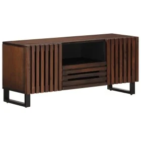 Mueble de TV madera maciza mango marrón 100x34x46 cm by , CD and DVD storage - Ref: Foro24-377506, Price: 139,13 €, Discount: %