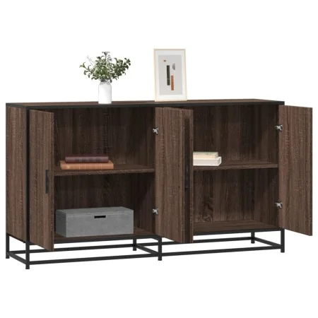 Aparador madera de ingeniería marrón roble 134x35x76 cm by , Sideboards - Ref: Foro24-3300819, Price: 142,05 €, Discount: %