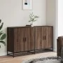 Aparador madera de ingeniería marrón roble 134x35x76 cm by , Sideboards - Ref: Foro24-3300819, Price: 142,05 €, Discount: %