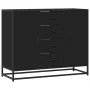 Aparador de madera de ingeniería negro 92x35x76 cm by , Sideboards - Ref: Foro24-3300825, Price: 113,62 €, Discount: %