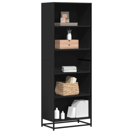 Estantería de madera de ingeniería negra 60x35x170,5 cm de , Librerías y estanterías - Ref: Foro24-3300850, Precio: 110,15 €,...