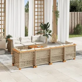 Set de sofás de jardín y cojines 8 piezas ratán sintético beige von , Gartensets - Ref: Foro24-3261754, Preis: 676,63 €, Raba...